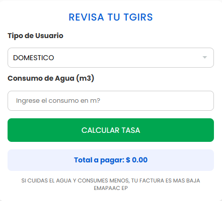 Cálculo de la tasa de Recolección de Residuos